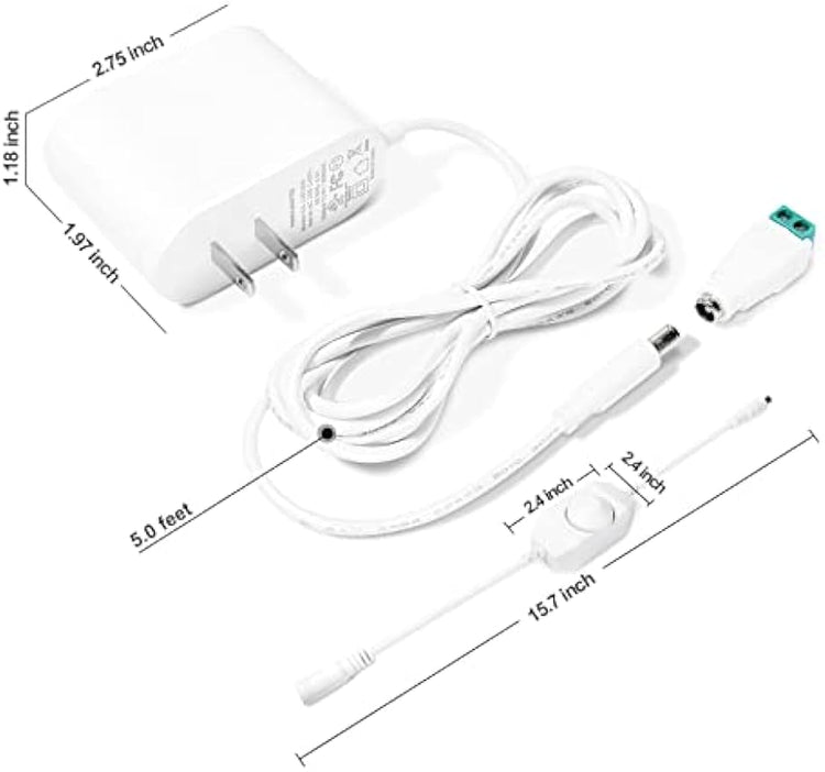 GXILEE 24V DC Power Supply with Dimmer Swtich for Single Color 24v Led Lights