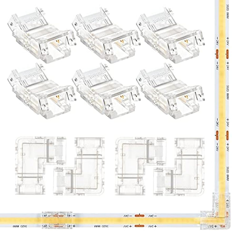 GXILEE 2 Pin 8mm Cob Led Corner Connector Kit