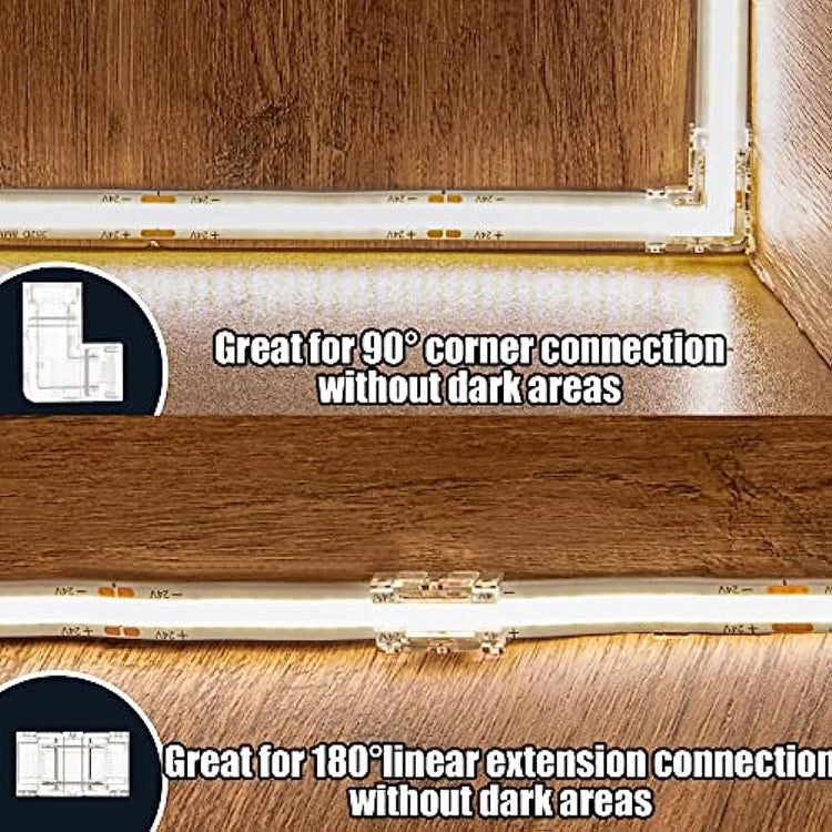 GXILEE 2 Pin 8mm Cob Led Corner Connector Kit