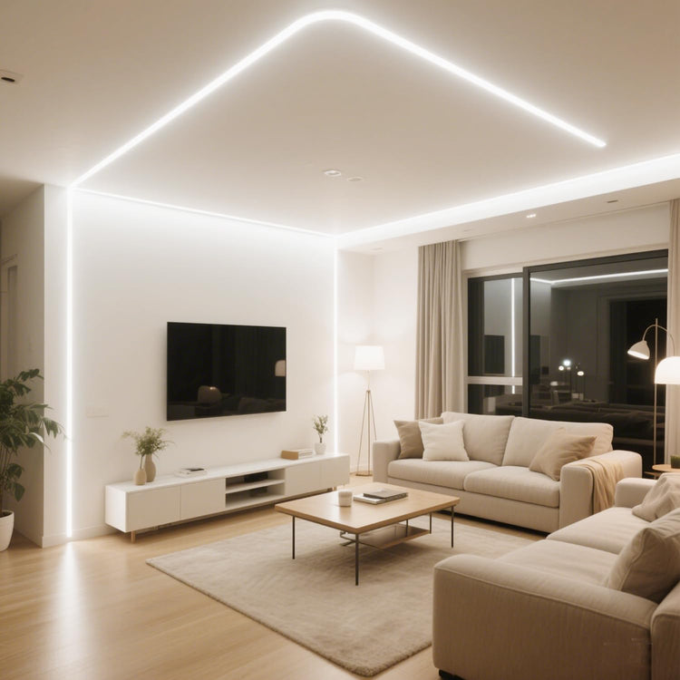 24V CRI 93+16.4ft Flexible & Cuttable Bright White COB LED Strip Lights for Home Office Interior Decoration