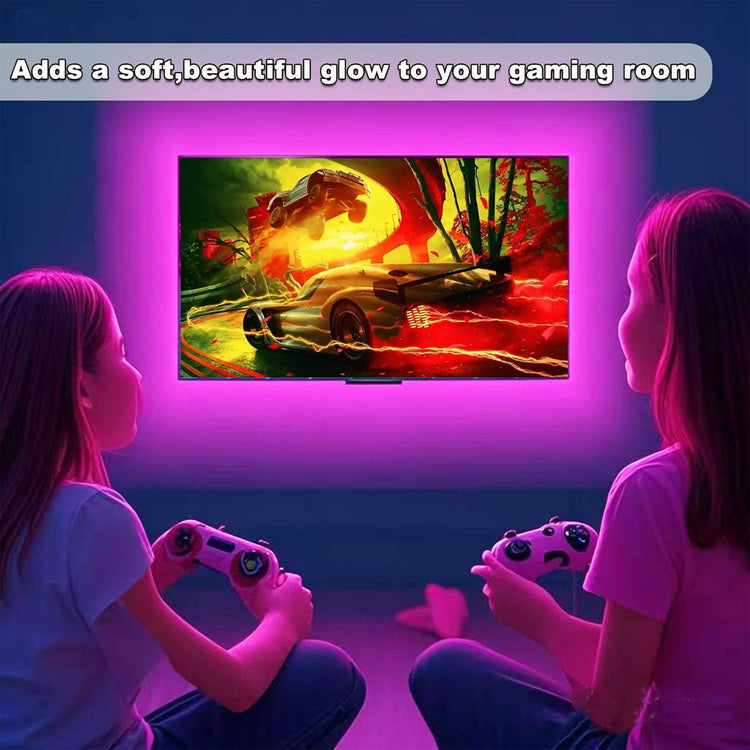 5V USB Powered Pink LED Strip Lights 4.9ft with Dimmer Switch for Bedroom/Gaming Setup/TV Backlighting