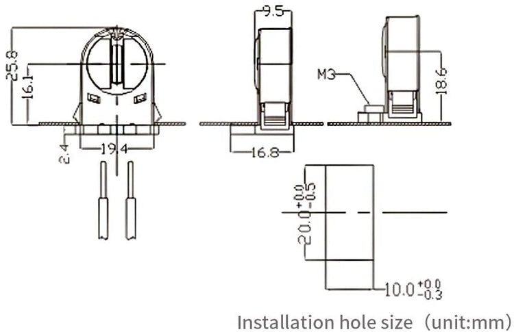 T5 Lamp Holder T5 Light Socket, 24 Pack
