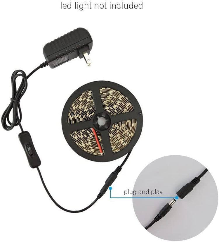 12V Power Supply with Switch for Led Strip,CCTV Camera,Output 2A, 24 Watt Max