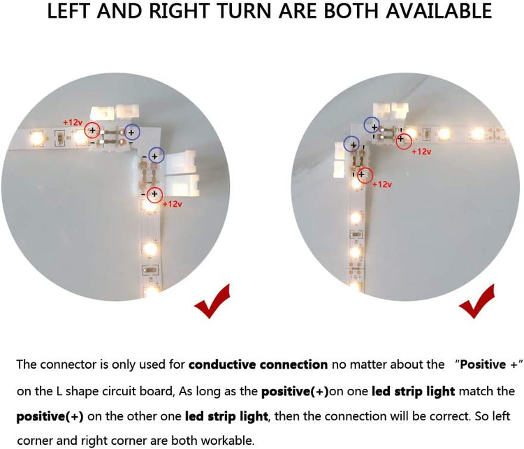2 pin Led Connector Kit for 8mm Wide 2835 Led Light Strips