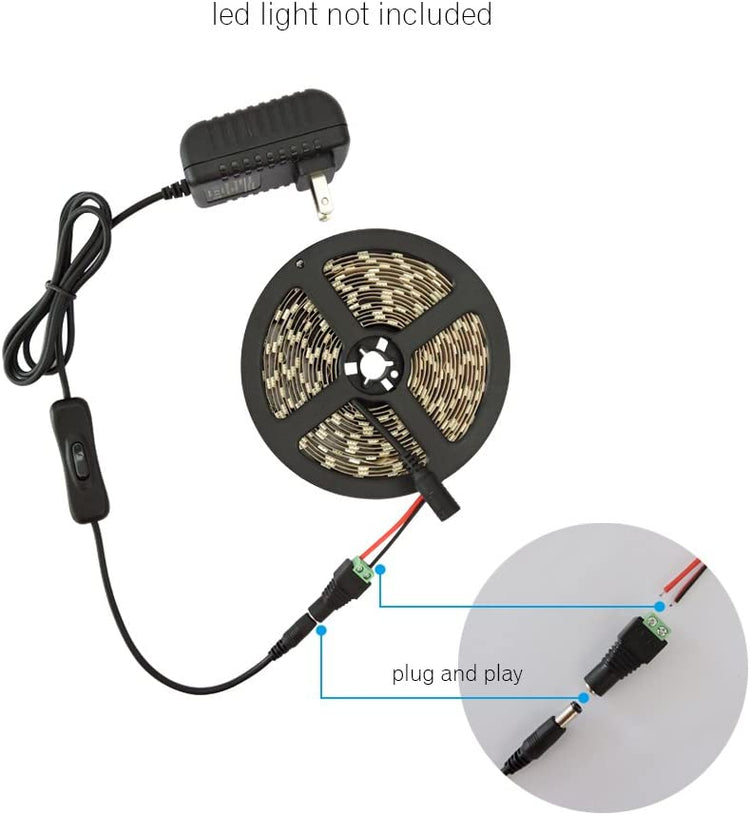 12V Power Supply with Switch for Led Strip,CCTV Camera,Output 2A, 24 Watt Max
