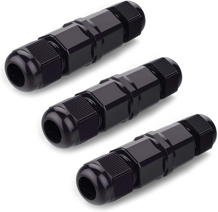 IP68 Waterproof Electrical Connector 3 Pin for 2 or 3 pin Cables Dia (5-8 mm),Pack of 3