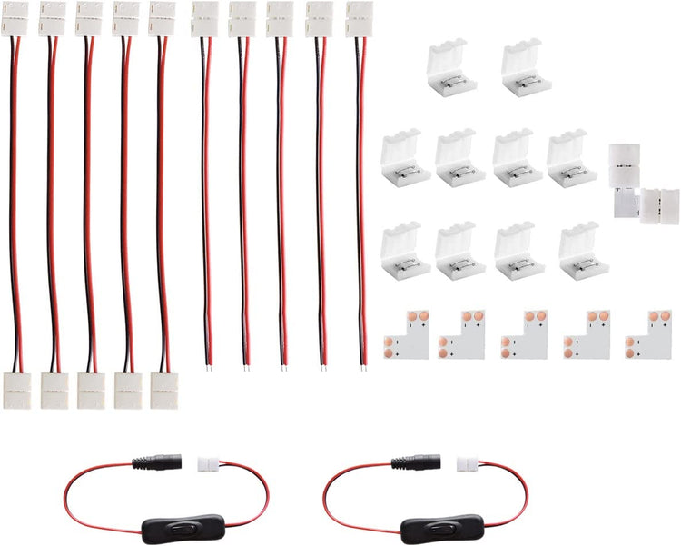 2 pin Led Connector Kit for 8mm Wide 2835 Led Light Strips