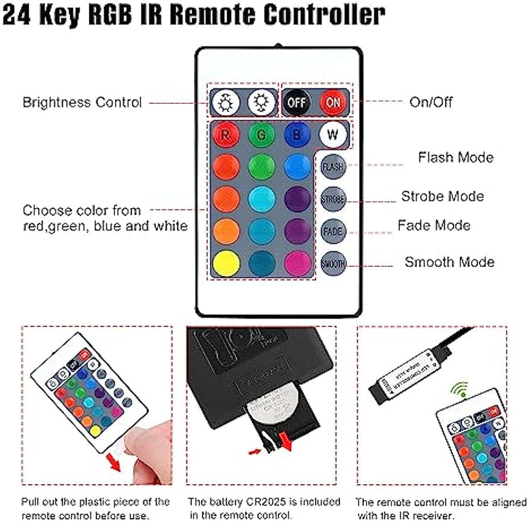 GXILEE 5V USB Led Controller for 5050RGB LED Strip Light, 2 Pack