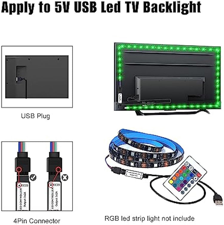 GXILEE 5V USB Led Controller for 5050RGB LED Strip Light, 2 Pack