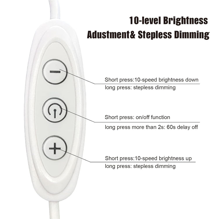 GXILEE USB Dimmer Switch,2 Pack Female to Male USB Inline Dimmer,10-Speed Dimming USB Light Dimmer for 5V Single Color Led Lights(white)