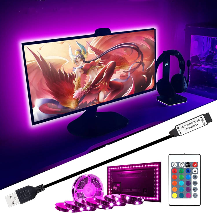 GXILEE USB Led Light Strips with Remote for 32-65inch TV Backlight, 5v Led Strip Lights 10 ft for Room Decoration