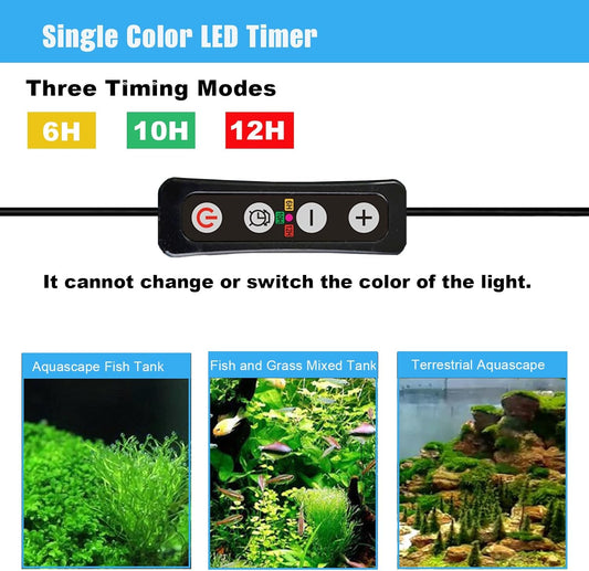 Aquarium Light Timer and Dimmer, 6/10/12 Hour Modes, Adjustable 10-100% Brightness, Compatible with 12-24V DC LED Lights, 2 Pack