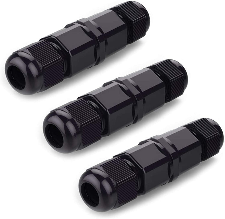 IP68 Waterproof Electrical Connector 3 Pin  for 2 or 3 pin Cables Dia (5-8 mm),Pack of 3